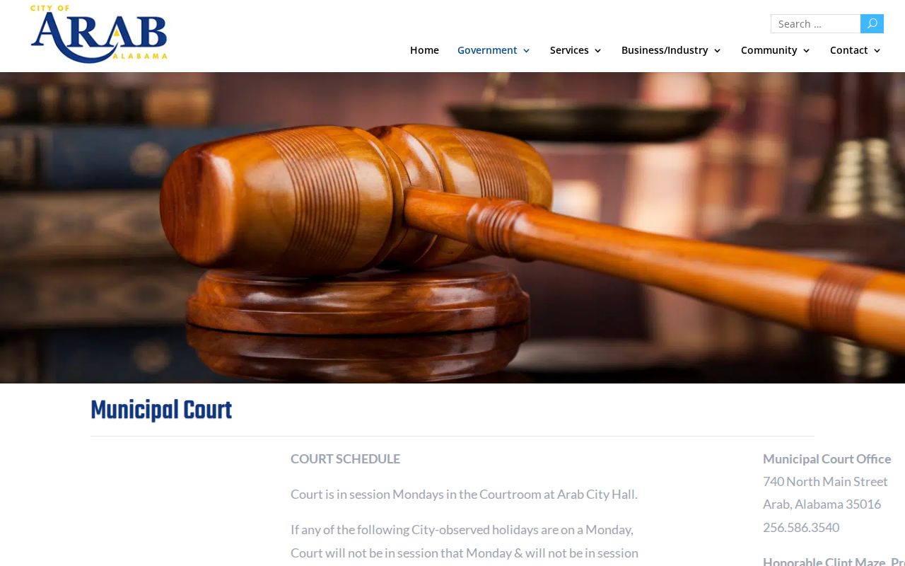 Arab court docket information from the official Municipal Court page
