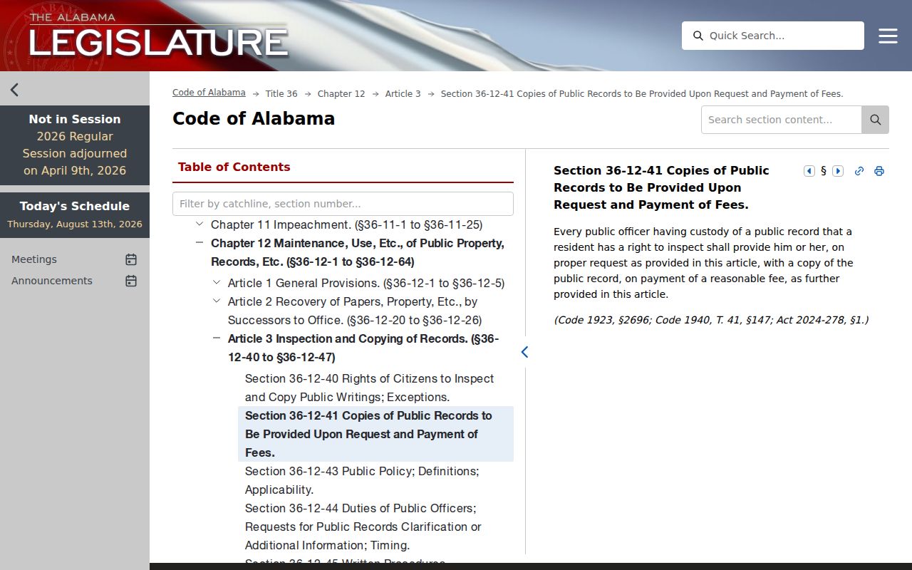 Arab court record copies under Alabama public records copy law