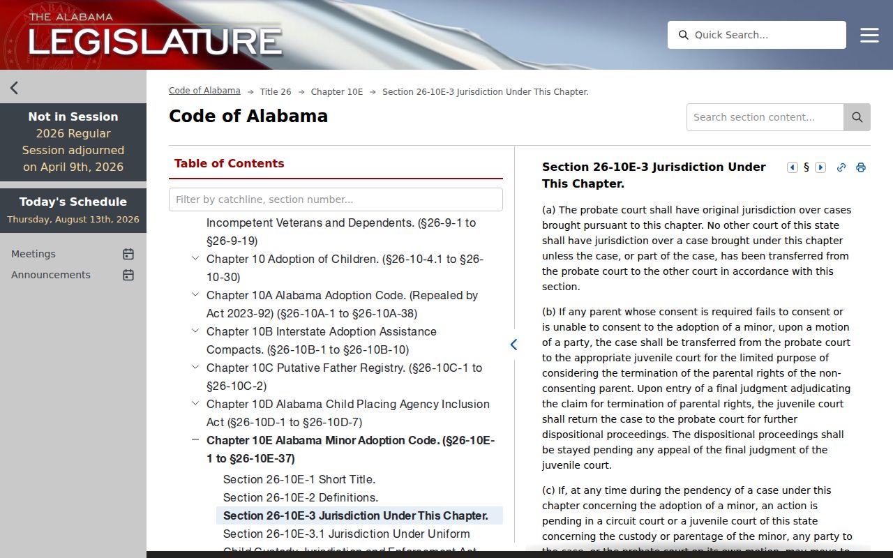 Cullman County civil docket source on adoption record sealing