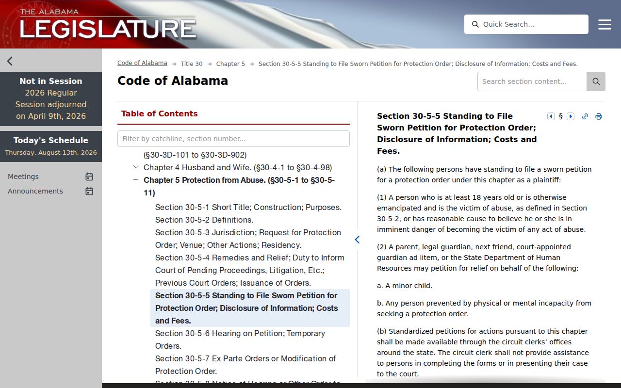 Cullman County civil docket source on protection-order privacy