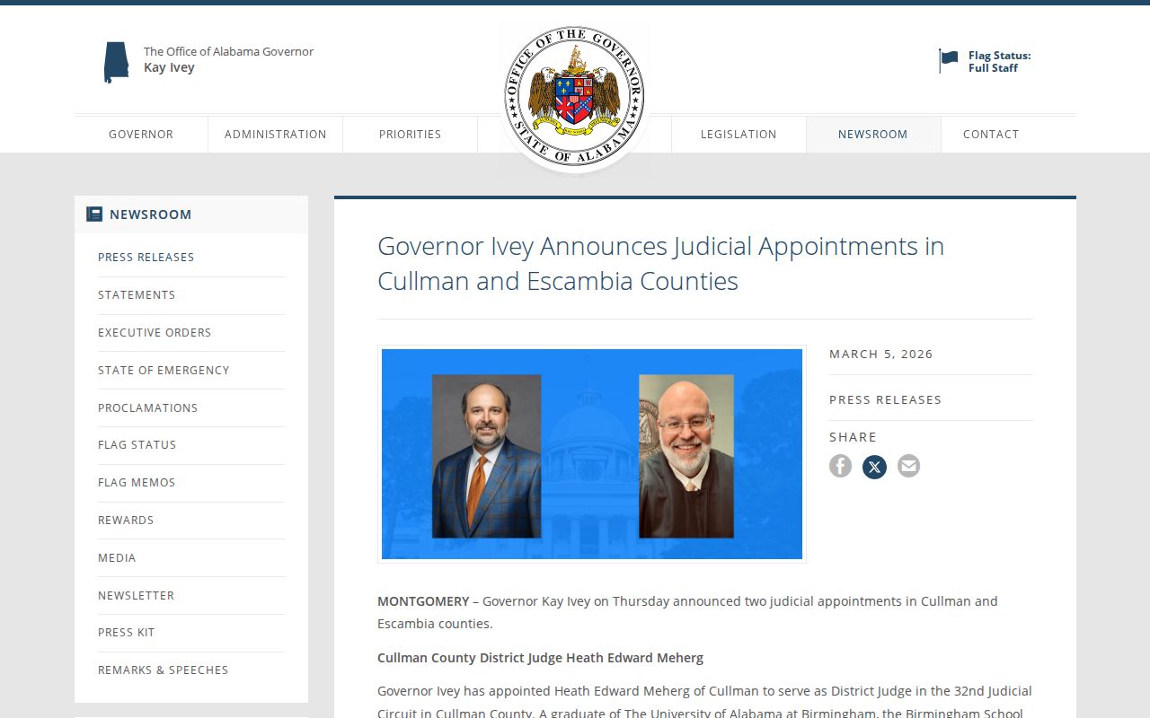 Cullman County criminal docket source for the 2026 District Court appointment