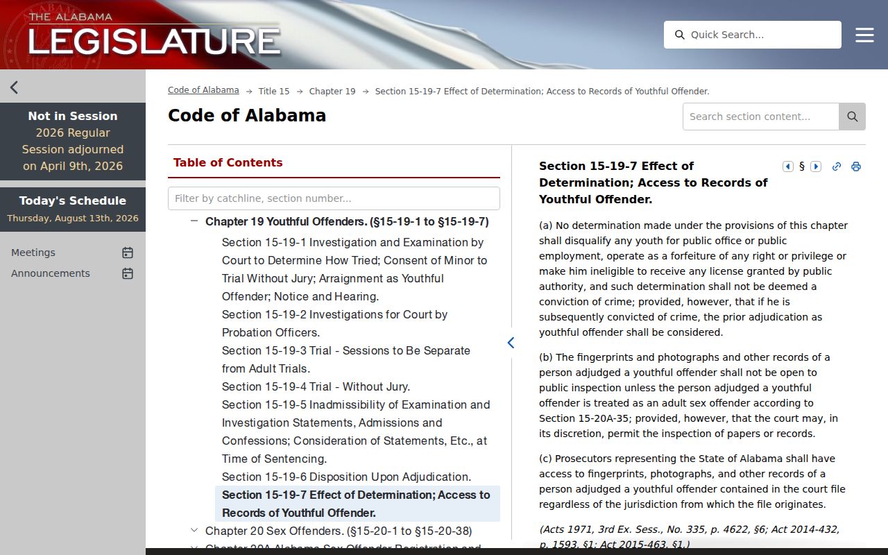 Cullman County criminal docket source on youthful-offender confidentiality