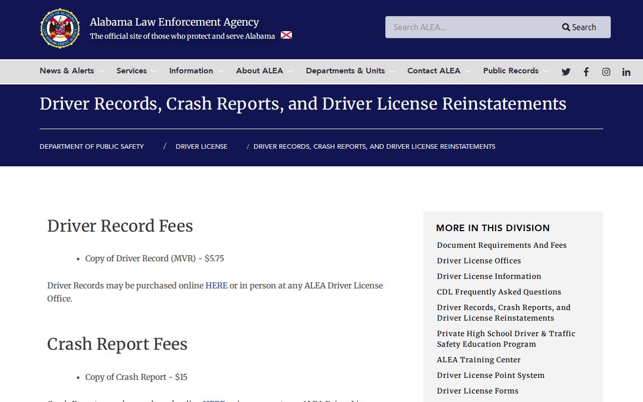 ALEA source for the record separate from Cullman County traffic court files